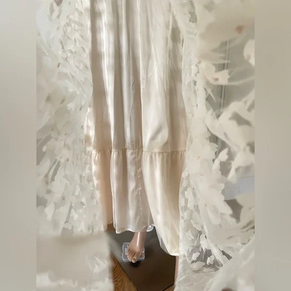 Mable 3D Butterfly Appliqué Dress Cream Bustier Corset Milkmaid Party Dress Sz L - Picture 9 of 13